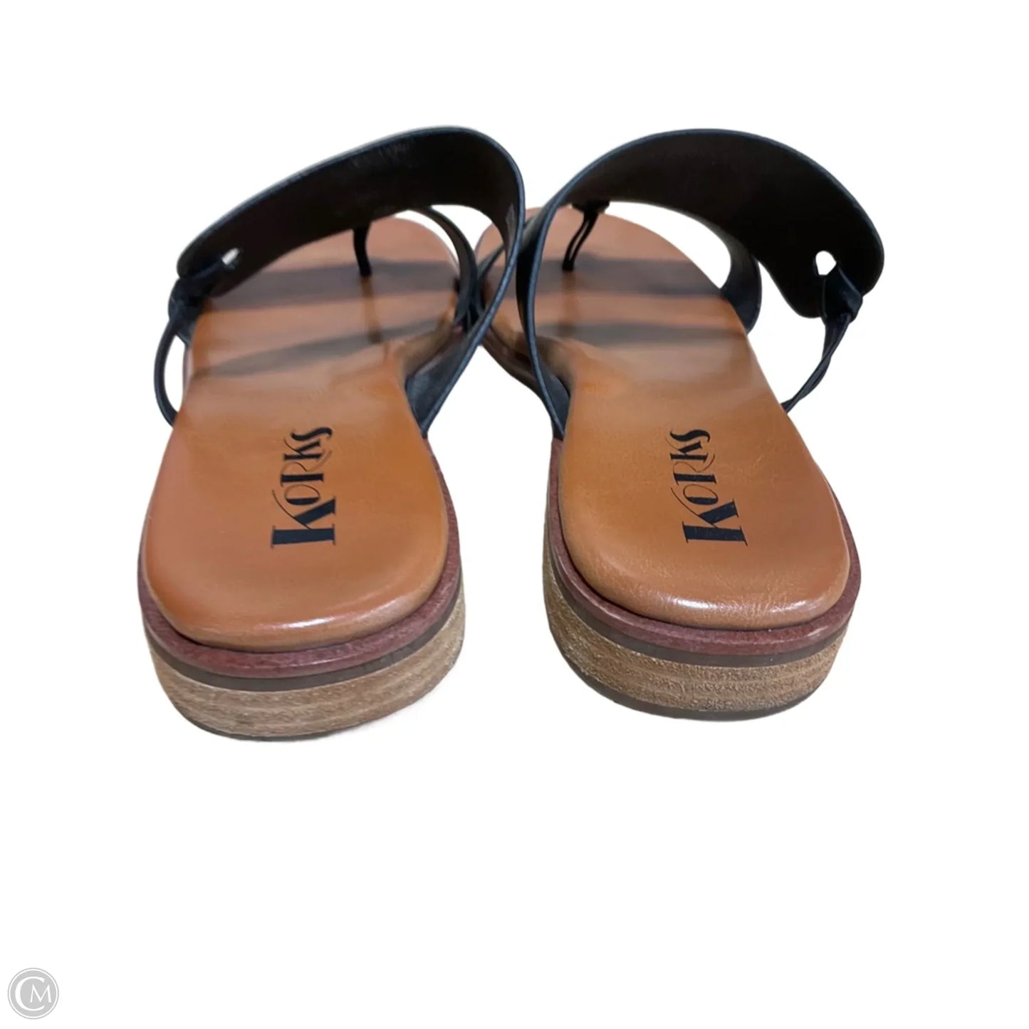 Sandals Flats By Korks In Black & Brown, Size: 8