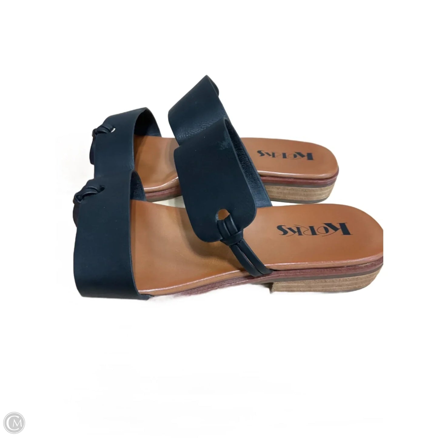 Sandals Flats By Korks In Black & Brown, Size: 8