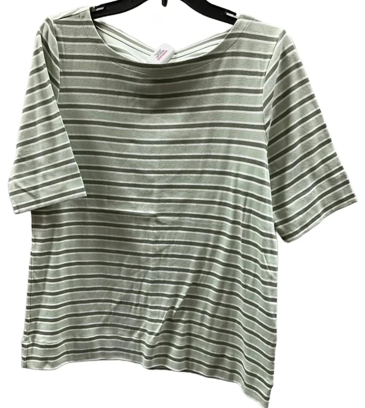 Top Short Sleeve Basic By Chicos In Striped Pattern, Size: L