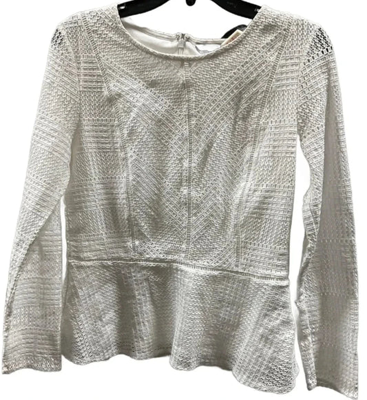 Top Long Sleeve By Banana Republic In White, Size: M