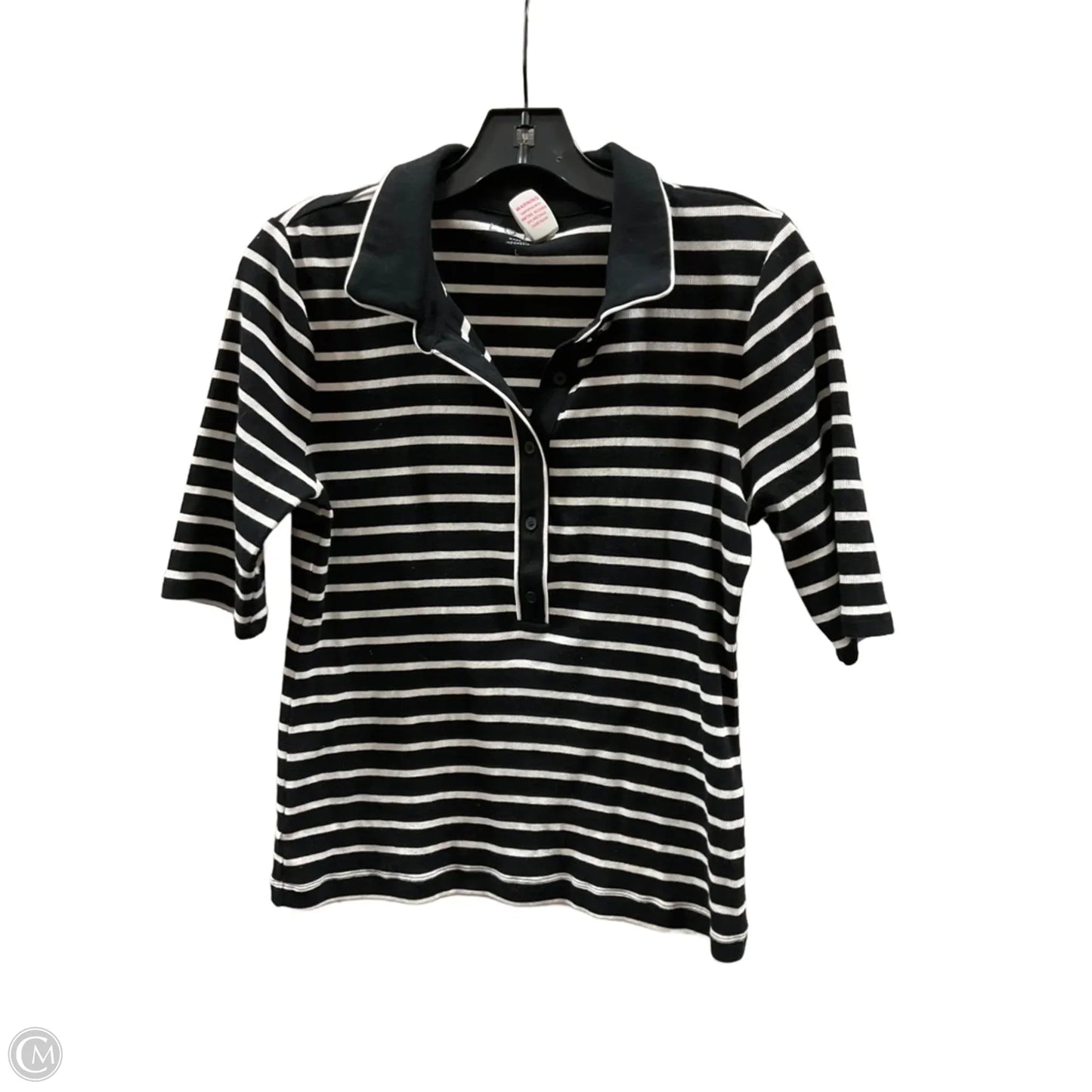 Top Short Sleeve By Loft In Striped Pattern, Size: L