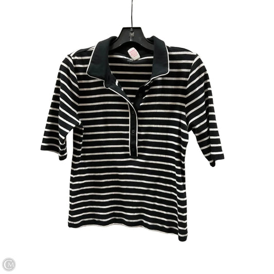 Top Short Sleeve By Loft In Striped Pattern, Size: L