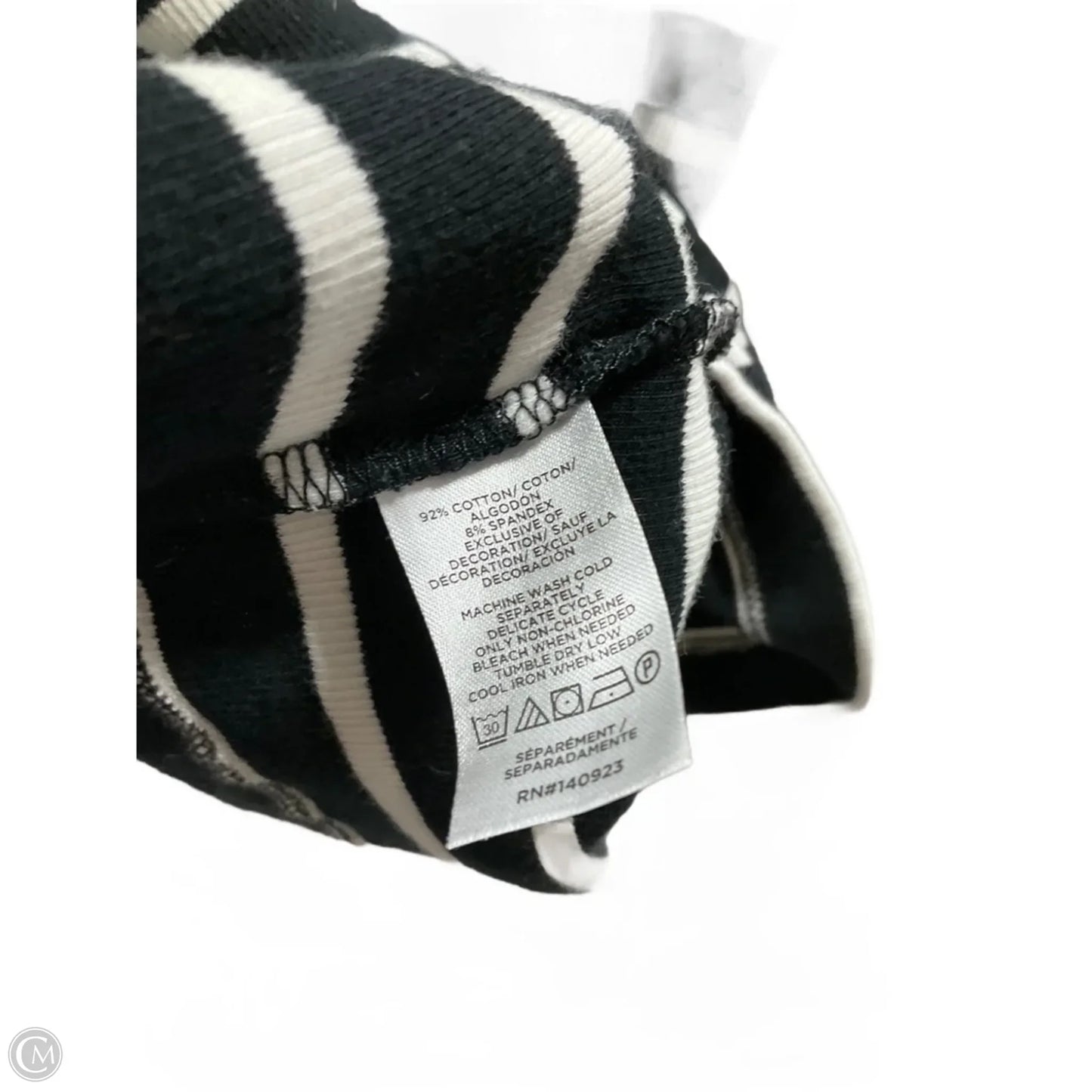 Top Short Sleeve By Loft In Striped Pattern, Size: L