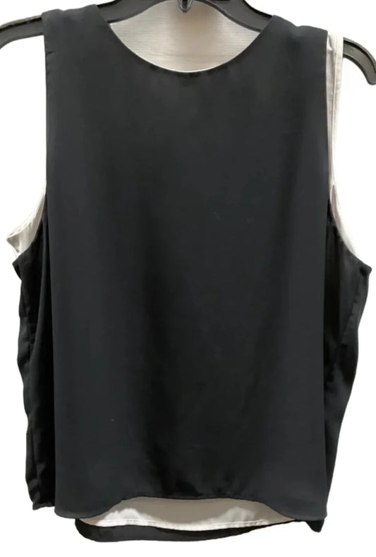Top Sleeveless By Banana Republic In Black & White, Size: L
