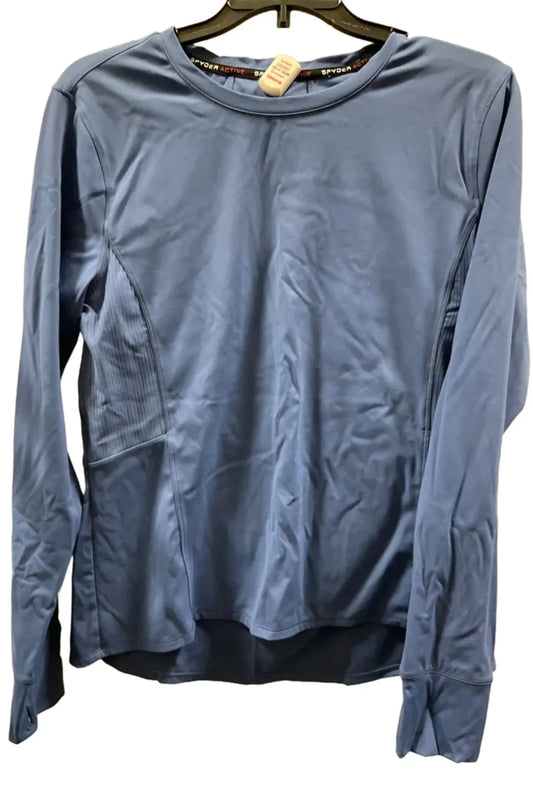 Athletic Top Long Sleeve Crewneck By Spyder In Blue, Size: L