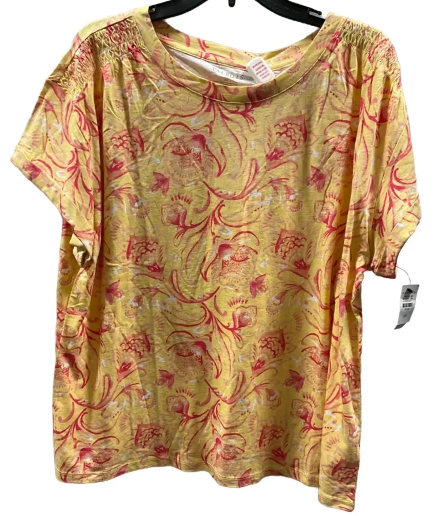 Top Short Sleeve By Talbots In Yellow, Size: 2x