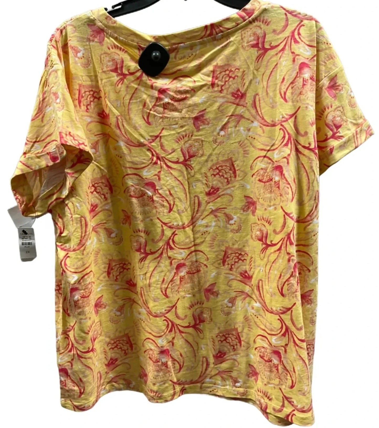 Top Short Sleeve By Talbots In Yellow, Size: 2x