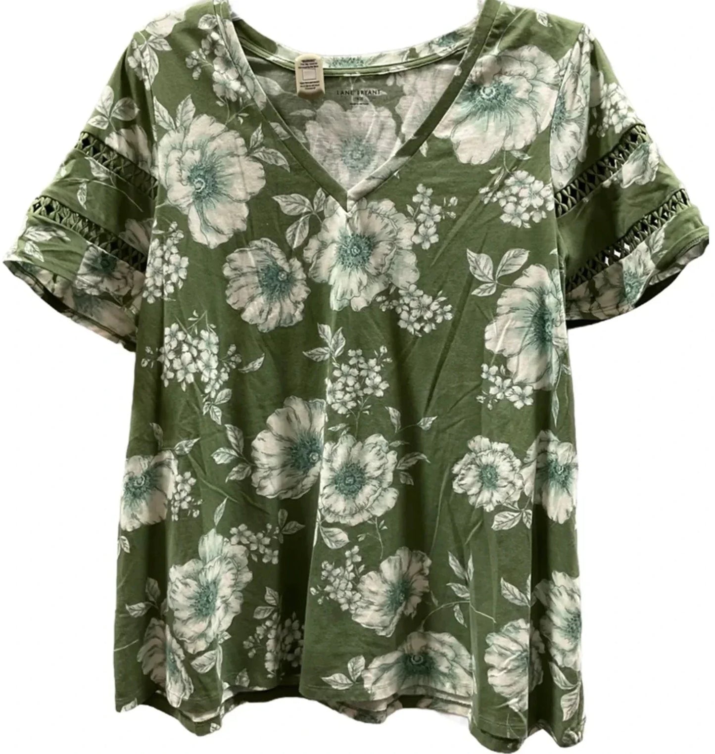 Top Short Sleeve Basic By Lane Bryant In Green, Size: 2x