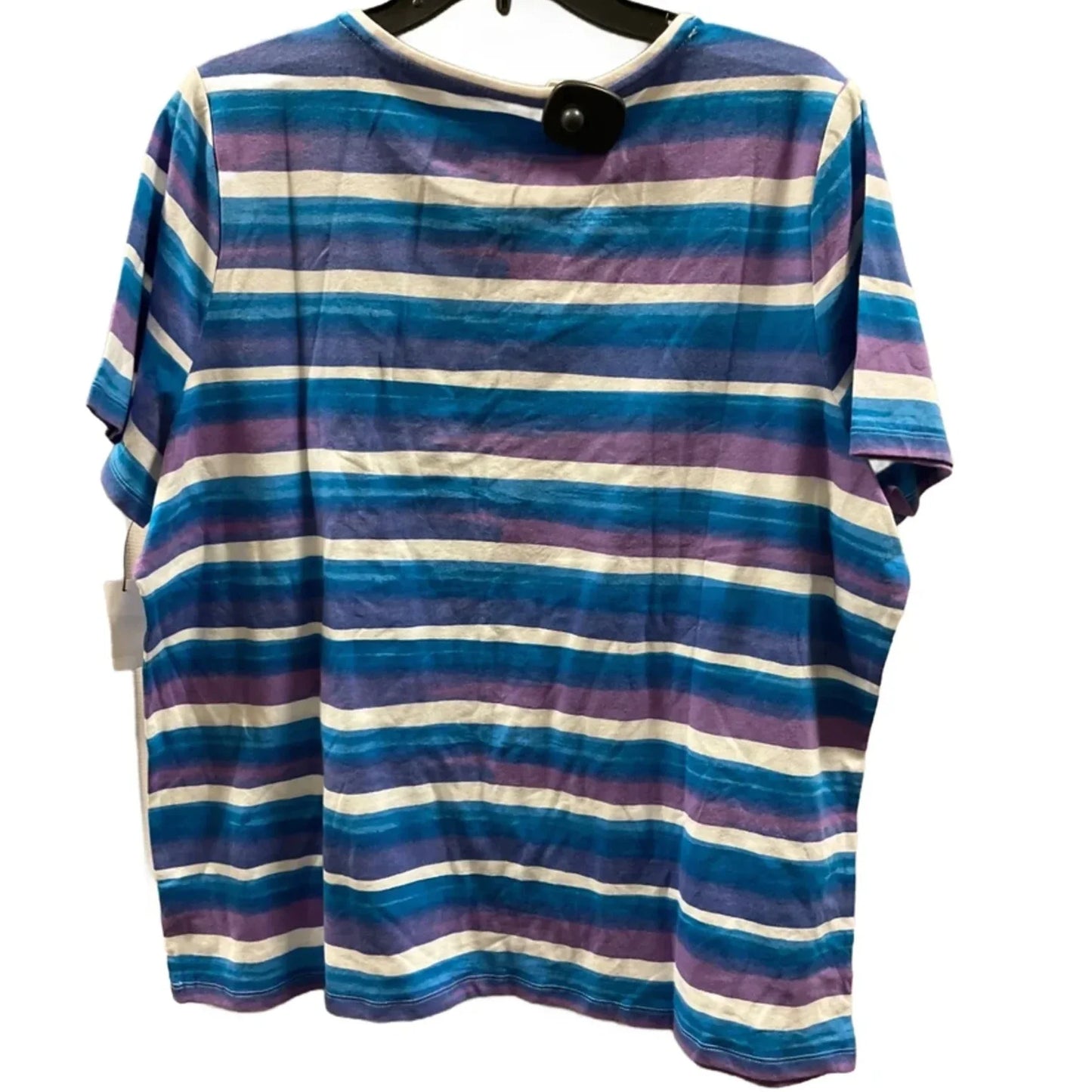 Top Short Sleeve Basic By Talbots In Blue & Purple, Size: 2x