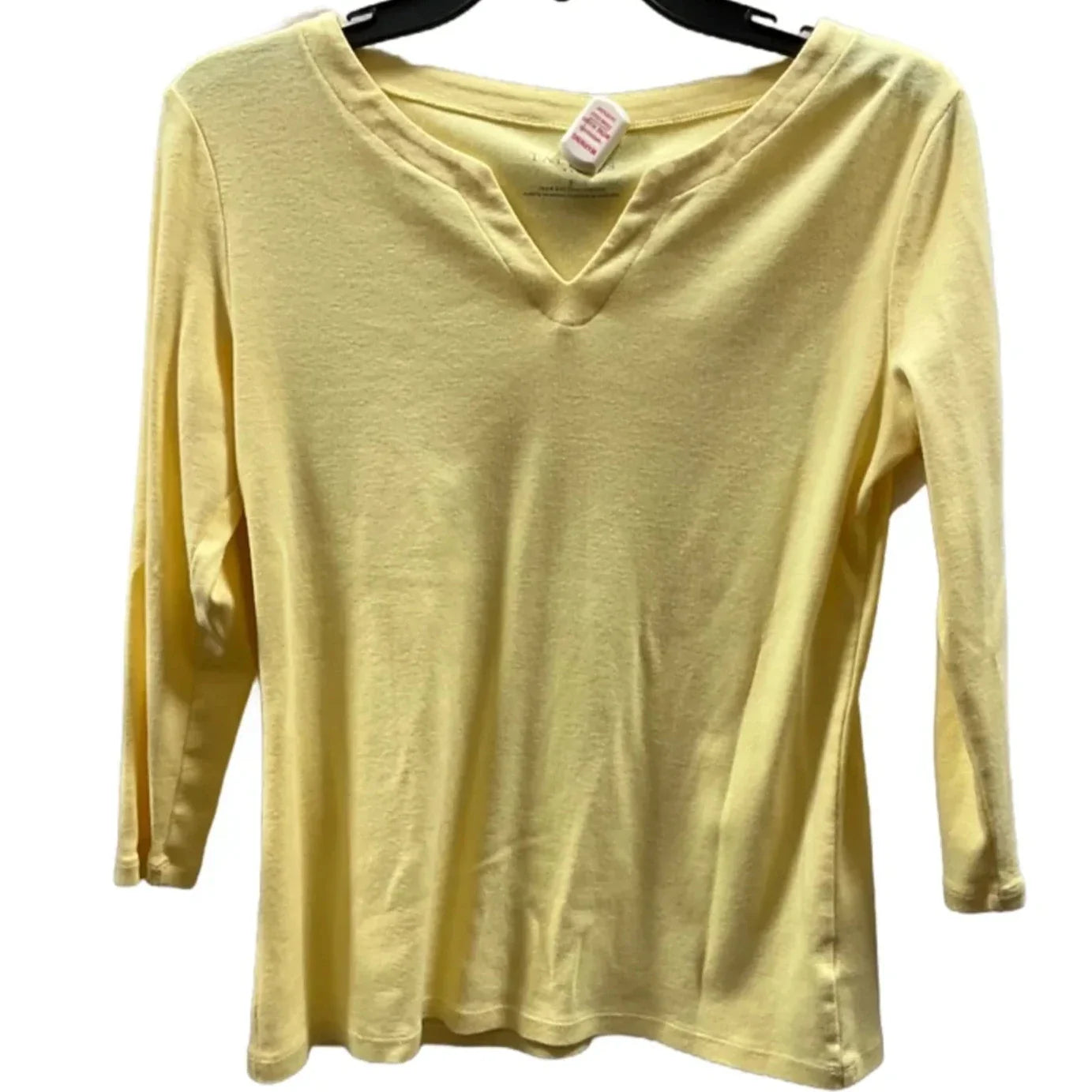 Top 3/4 Sleeve Basic By Talbots In Yellow, Size: S