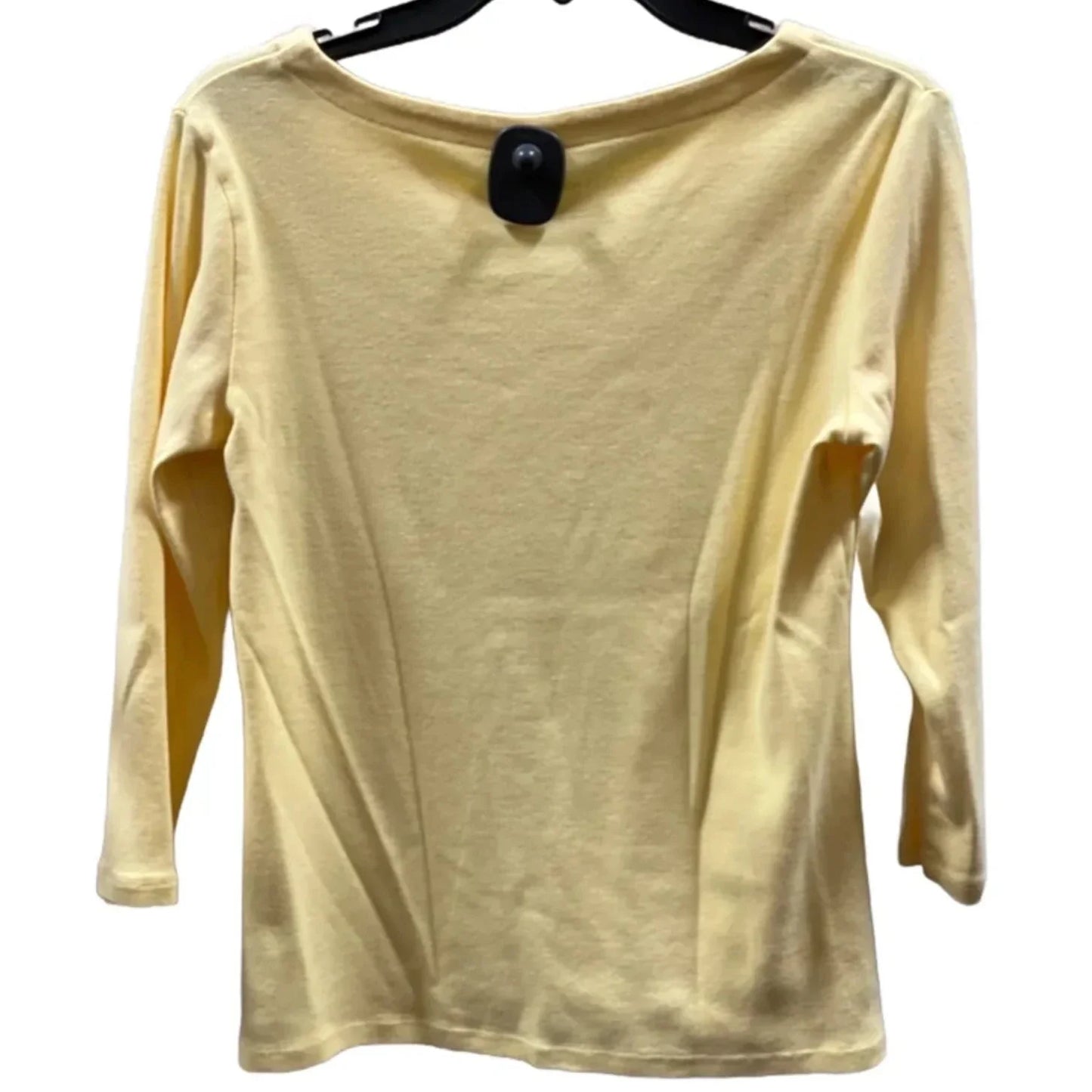 Top 3/4 Sleeve Basic By Talbots In Yellow, Size: S