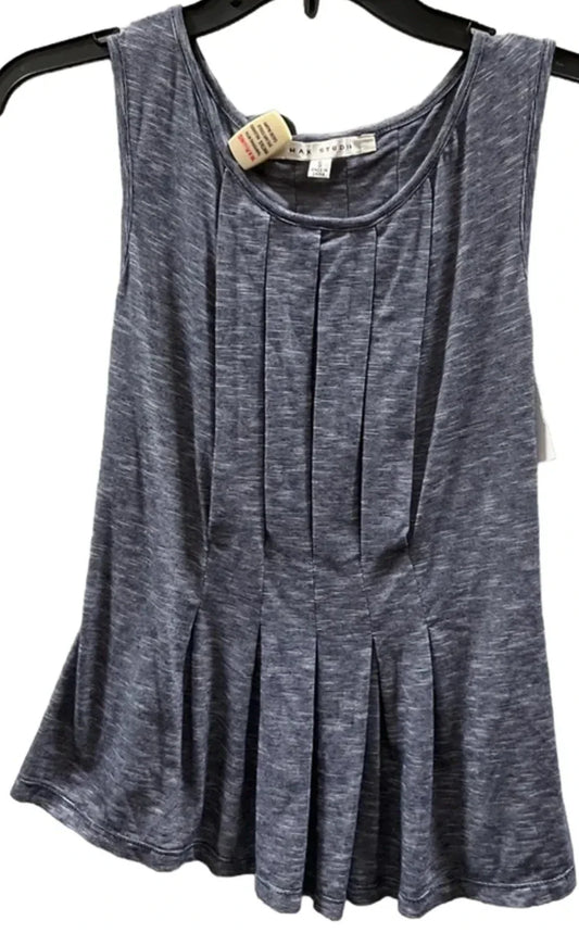 Top Sleeveless By Max Studio In Blue & White, Size: S