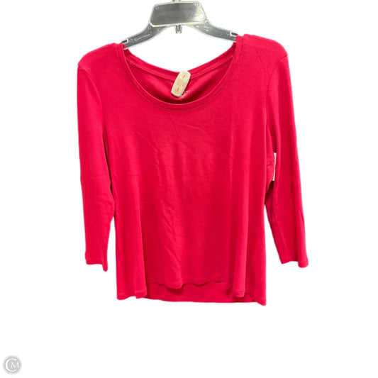 Top 3/4 Sleeve By Talbots In Red, Size: L