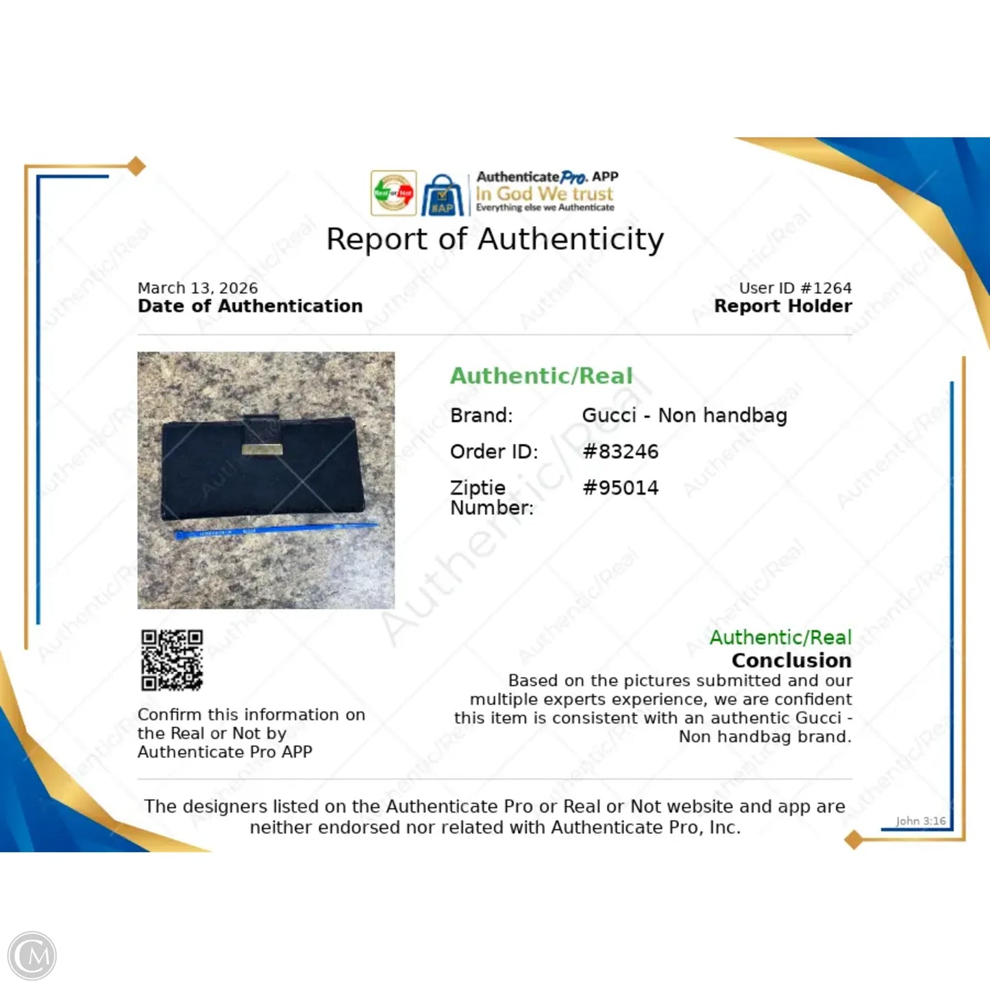 Wallet Luxury Designer By Gucci, Size: Large