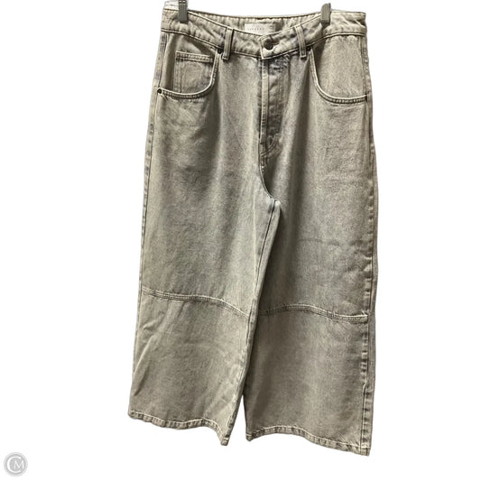 Jeans Wide Leg By Top Shop In Grey Denim, Size: 8
