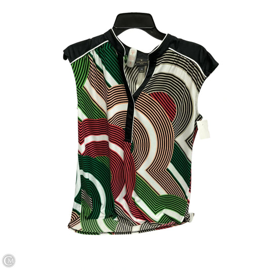 Top Sleeveless By Worthington In Green & Orange, Size: Mp
