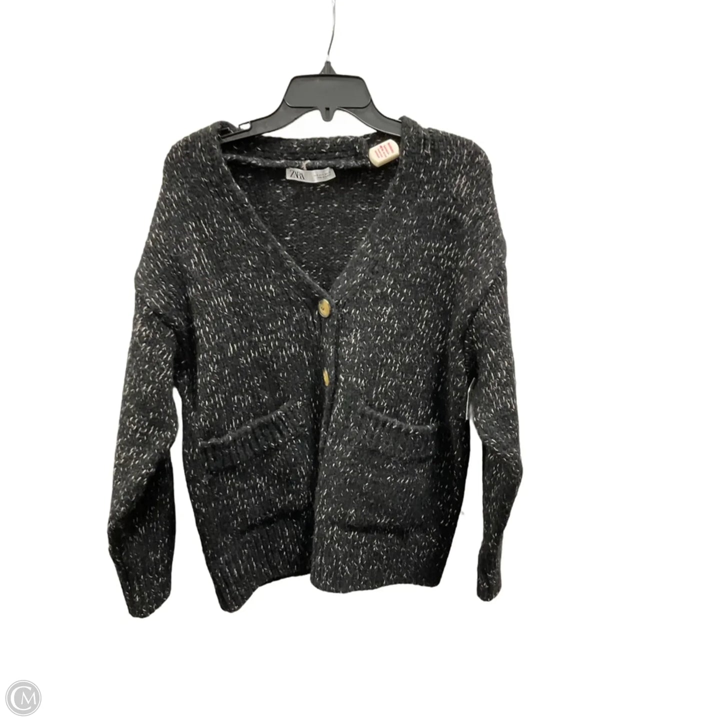 Sweater Cardigan By Zara In Black, Size: S