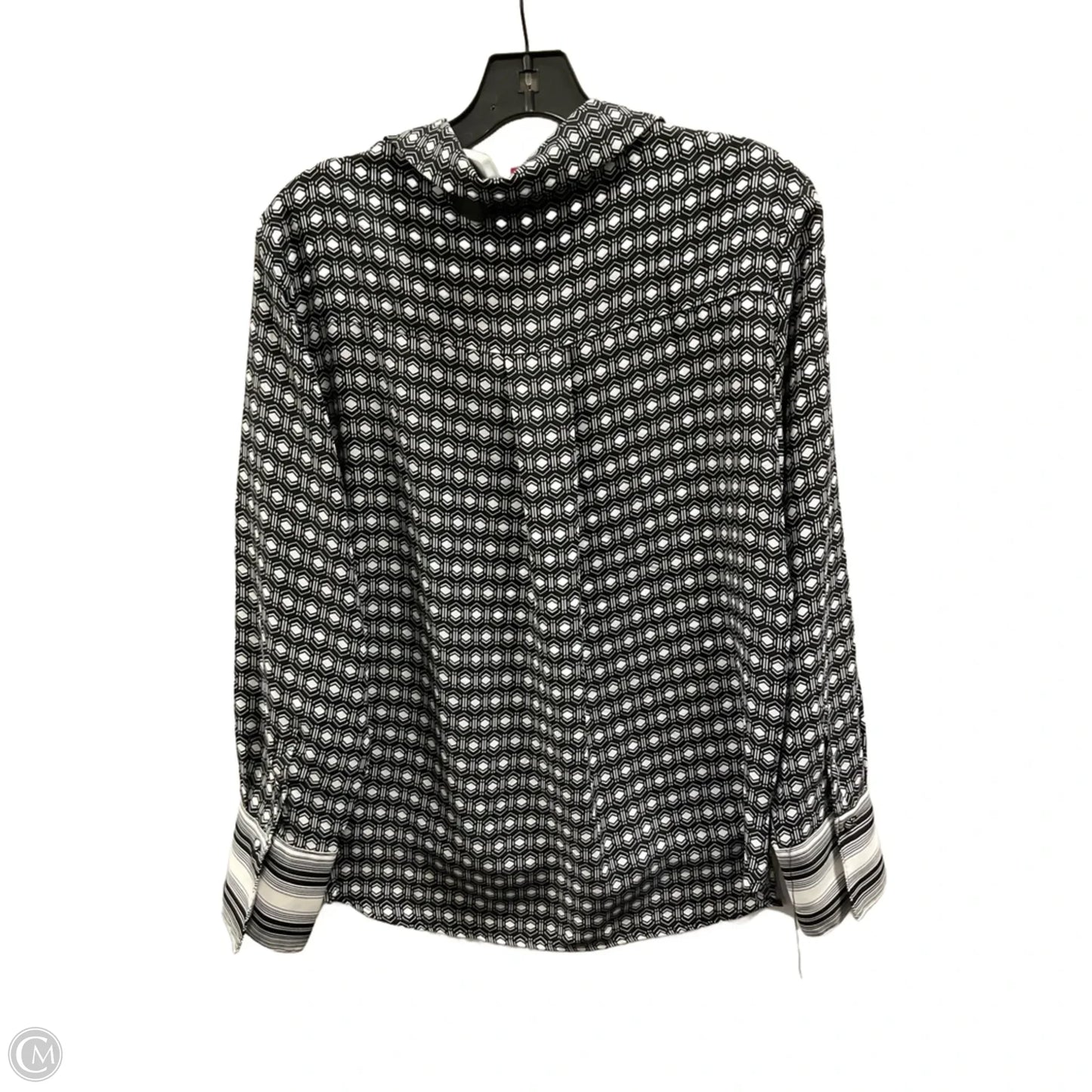 Blouse Long Sleeve By Vince Camuto In Black & White, Size: S