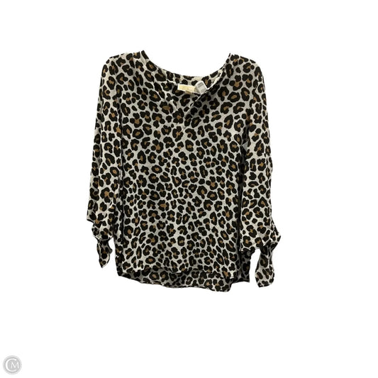 Top Long Sleeve By Michael By Michael Kors In Animal Print, Size: L