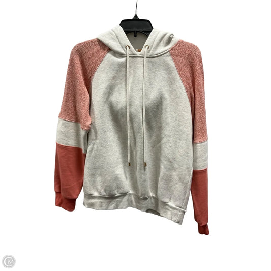 Sweatshirt Hoodie By Skies Are Blue In Grey & Red, Size: M
