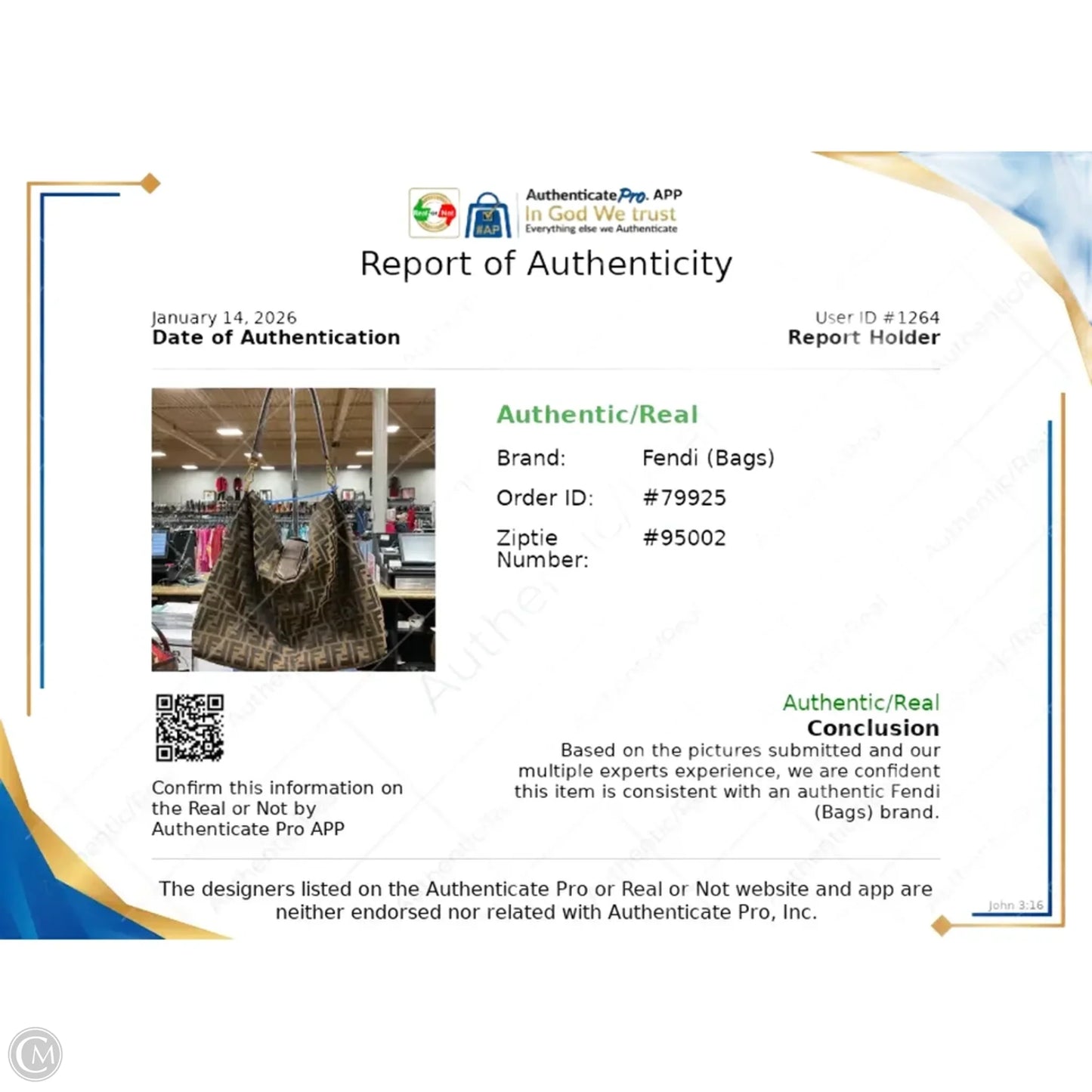 Handbag Luxury Designer By Fendi, Size: Large