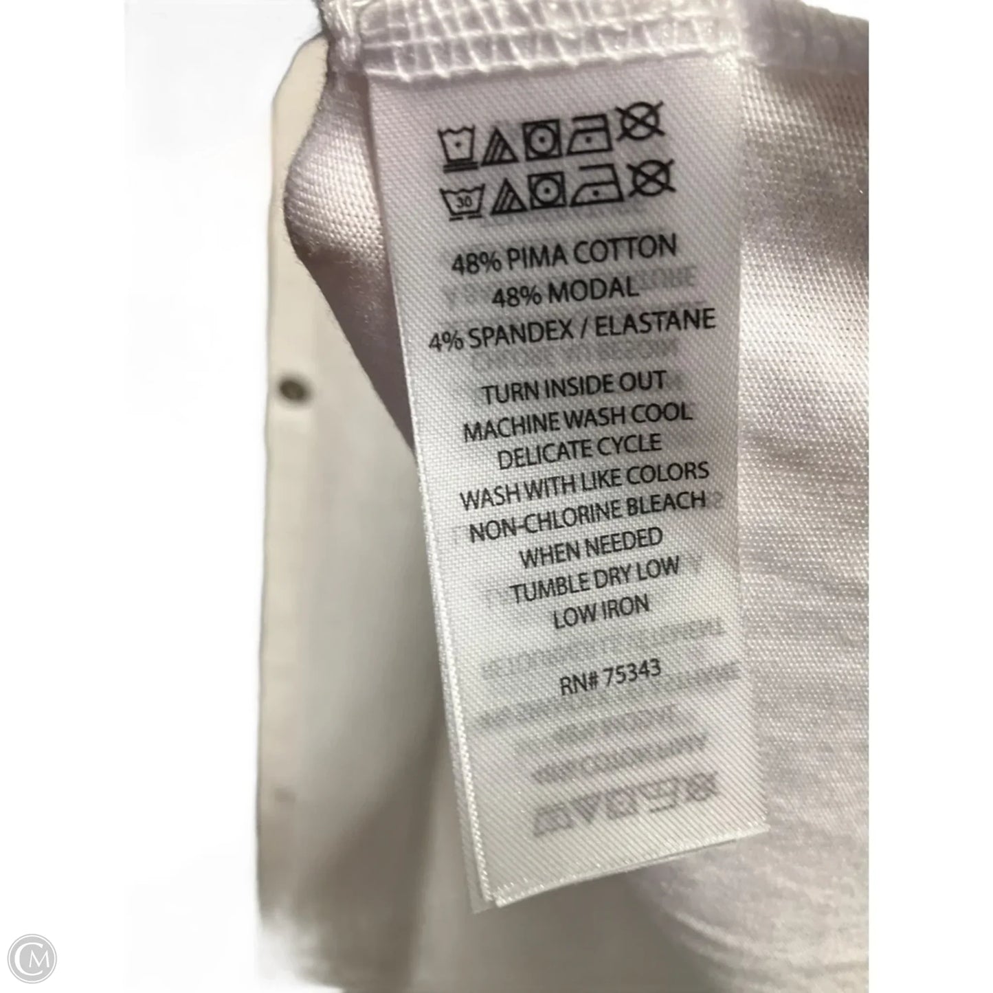 Top Short Sleeve Basic By Tahari In White, Size: Xl