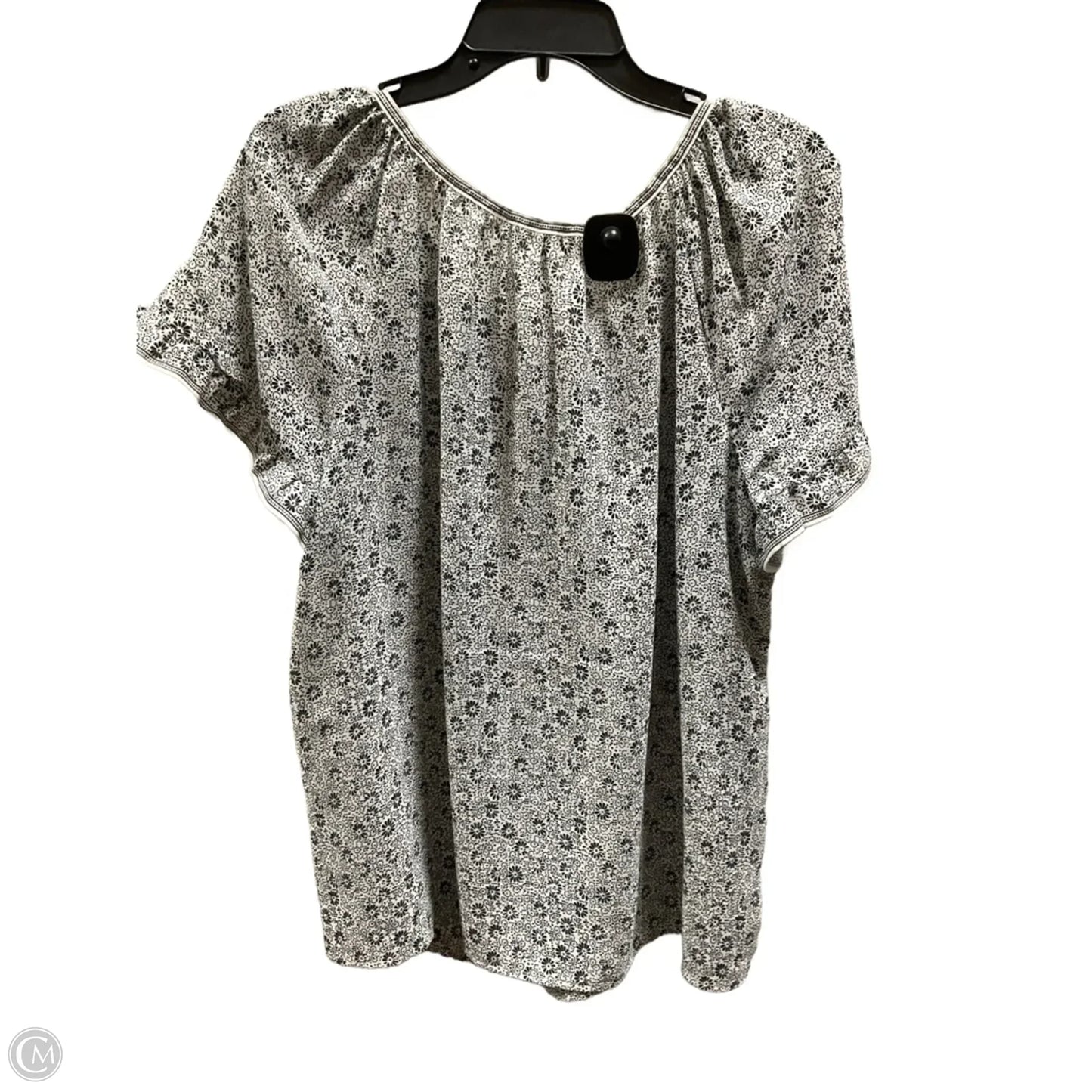 Top Short Sleeve By Max Studio In Black & White, Size: 1x