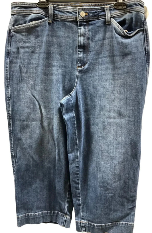 Jeans Cropped By Talbots In Blue Denim, Size: 16