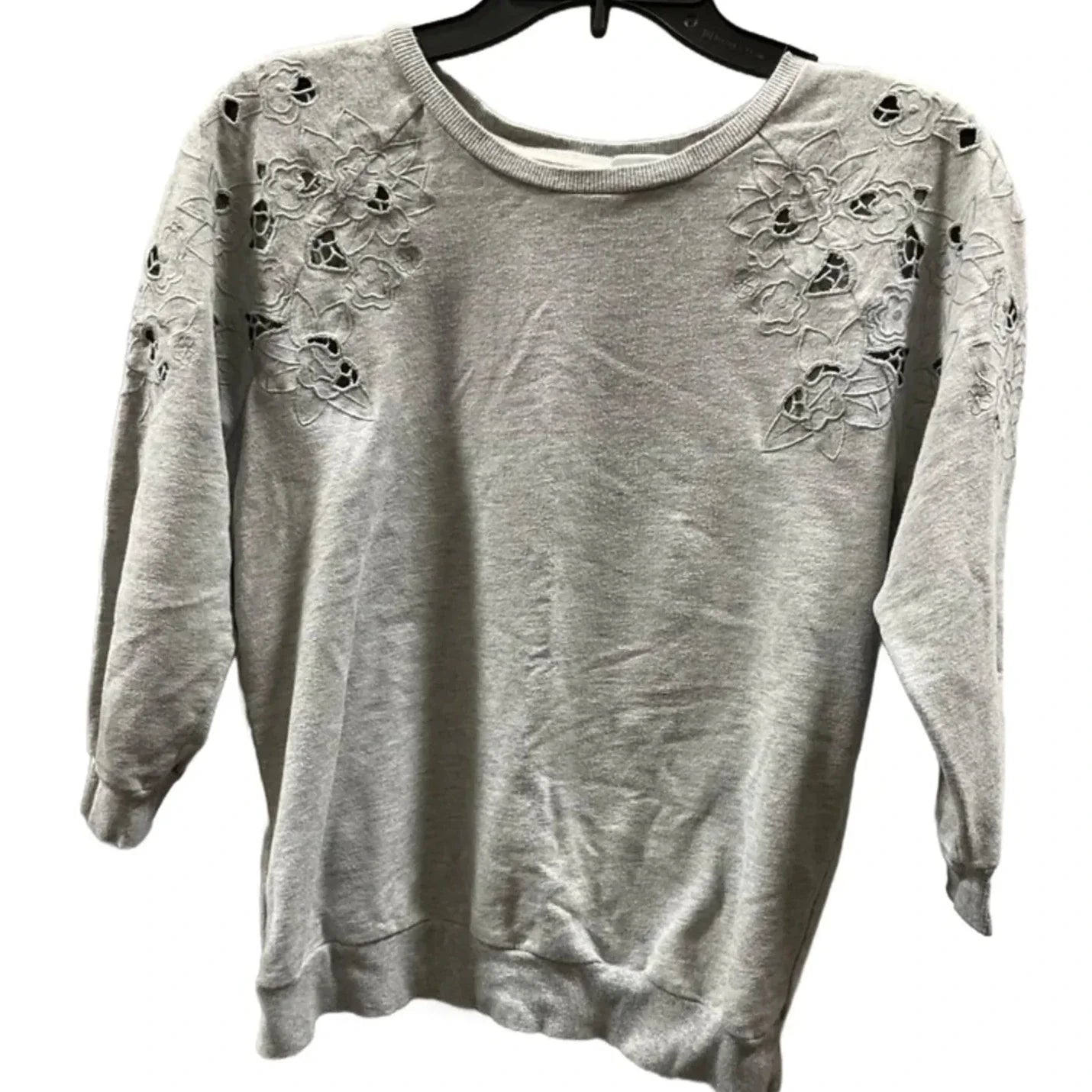 Top 3/4 Sleeve By Loft In Grey, Size: S