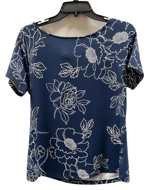 Top Short Sleeve By Talbots In Blue, Size: M
