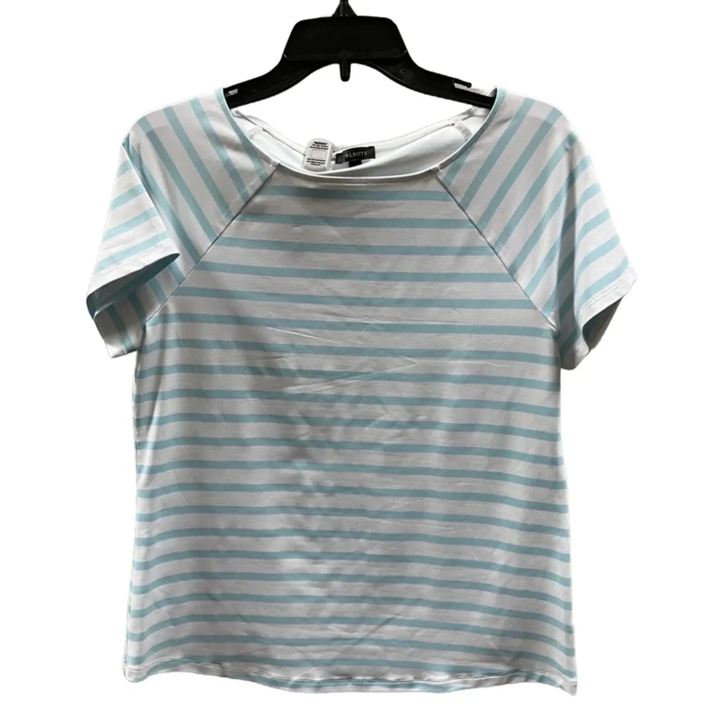 Top Short Sleeve By Talbots In Striped Pattern, Size: M
