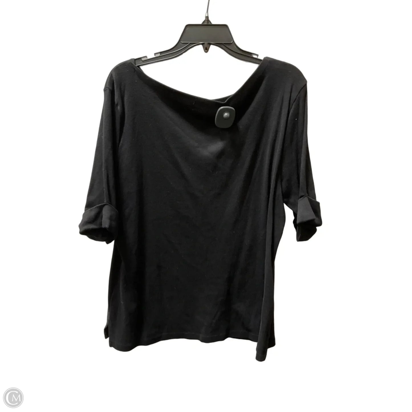Top 3/4 Sleeve Basic By Karen Scott In Black, Size: Xl