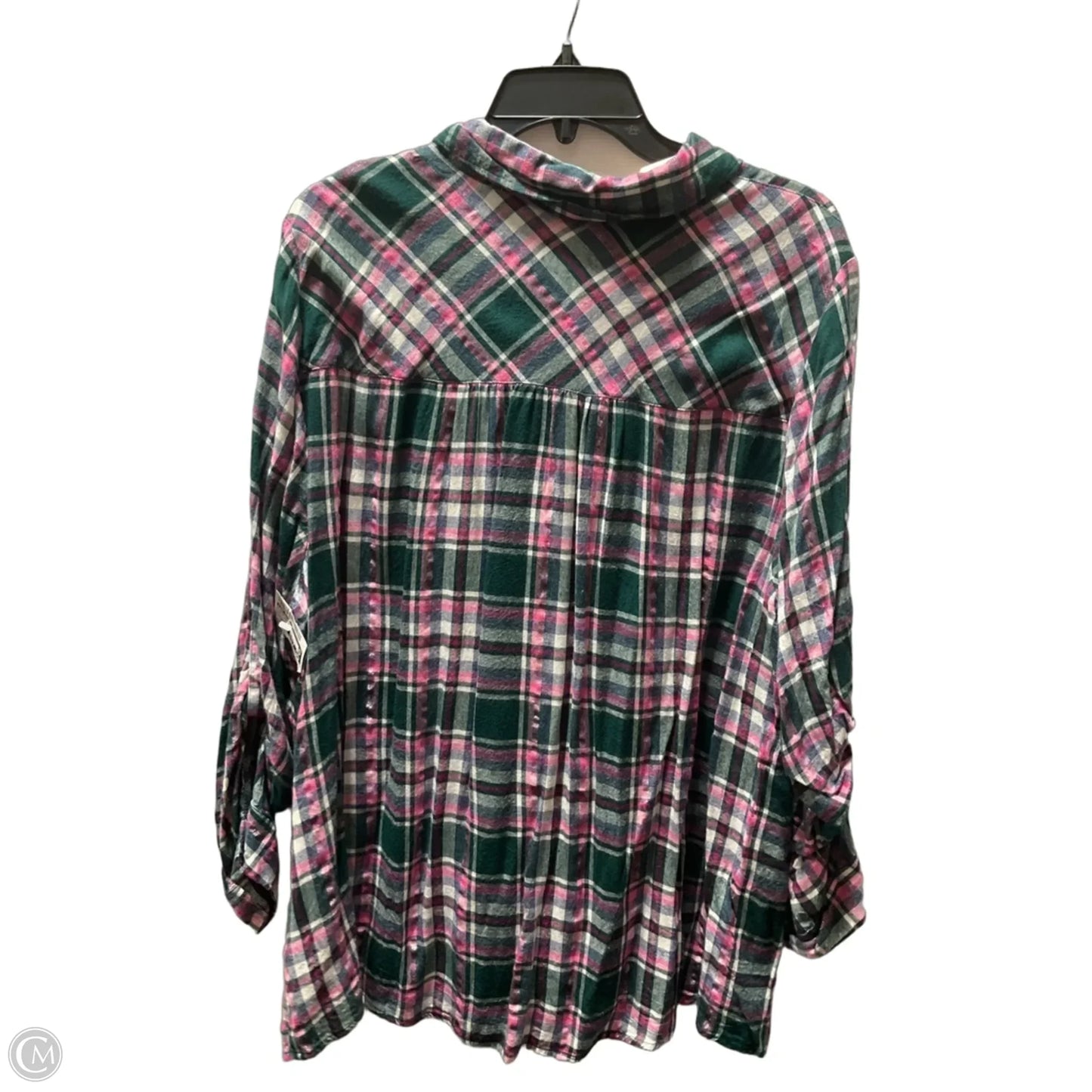 Blouse Long Sleeve By Lane Bryant In Plaid Pattern, Size: 3x
