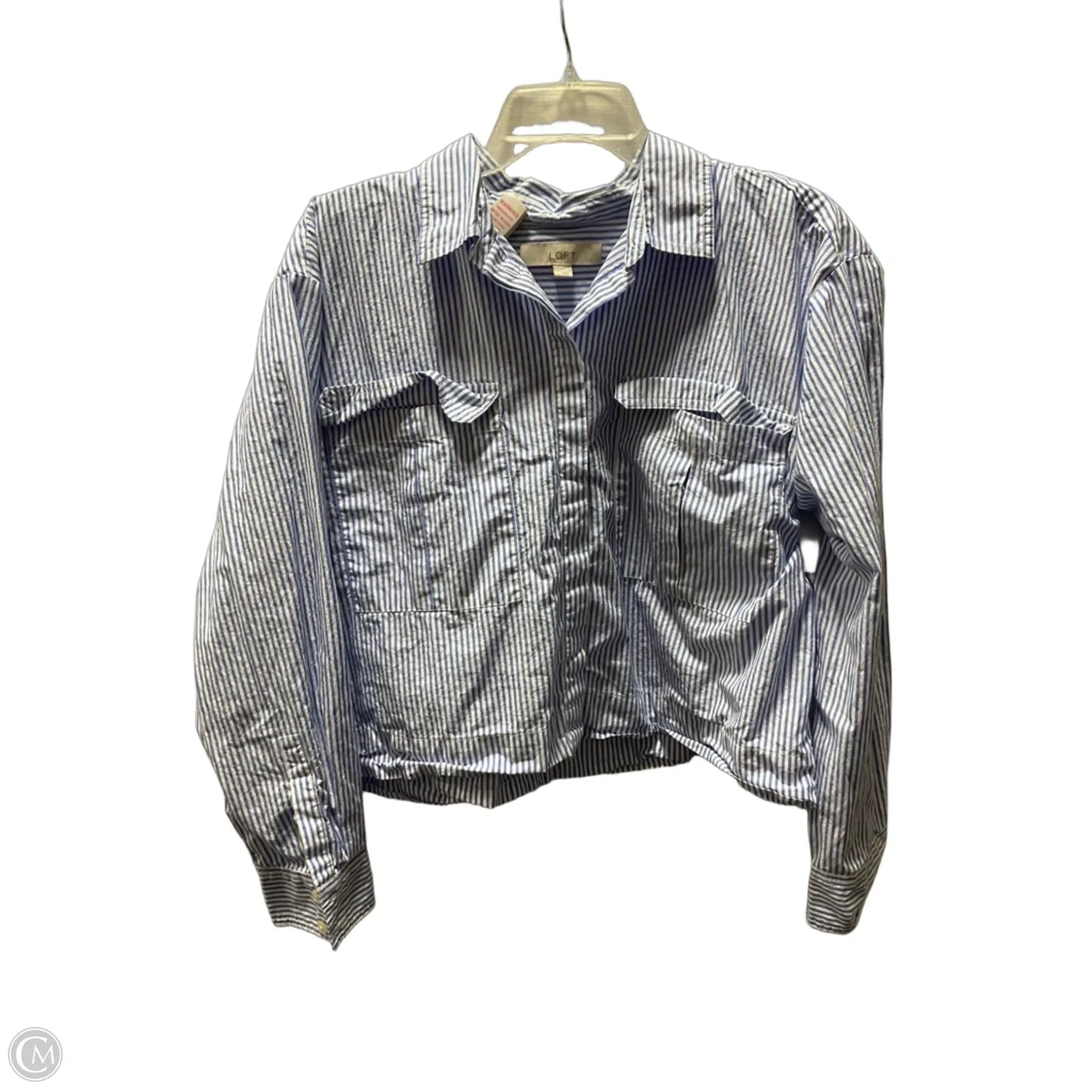 Blouse Long Sleeve By Loft In Blue, Size: L