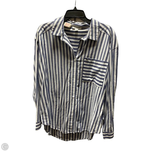 Blouse Long Sleeve By Beachlunchlounge In Striped Pattern, Size: L