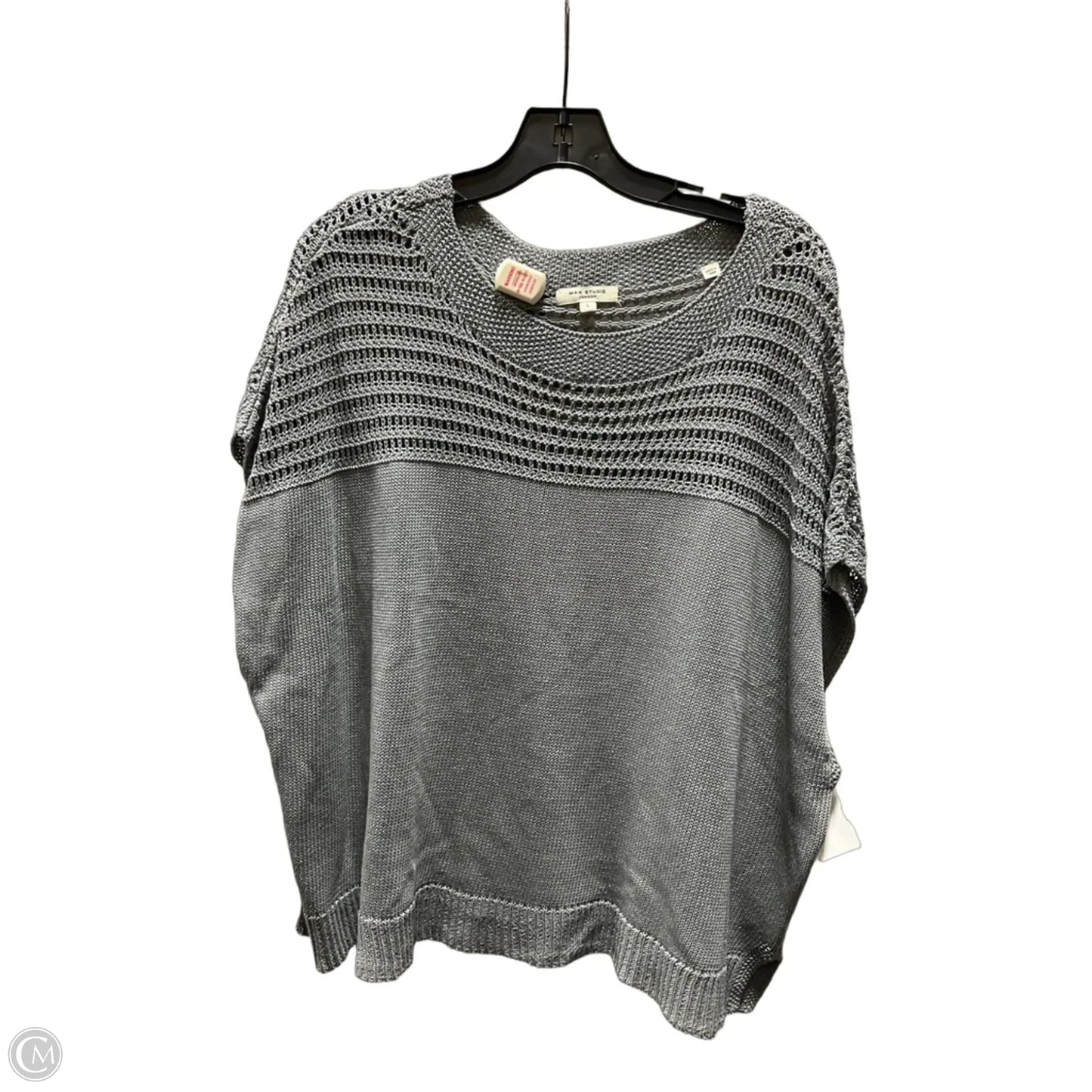 Top Short Sleeve By Max Studio In Grey, Size: L