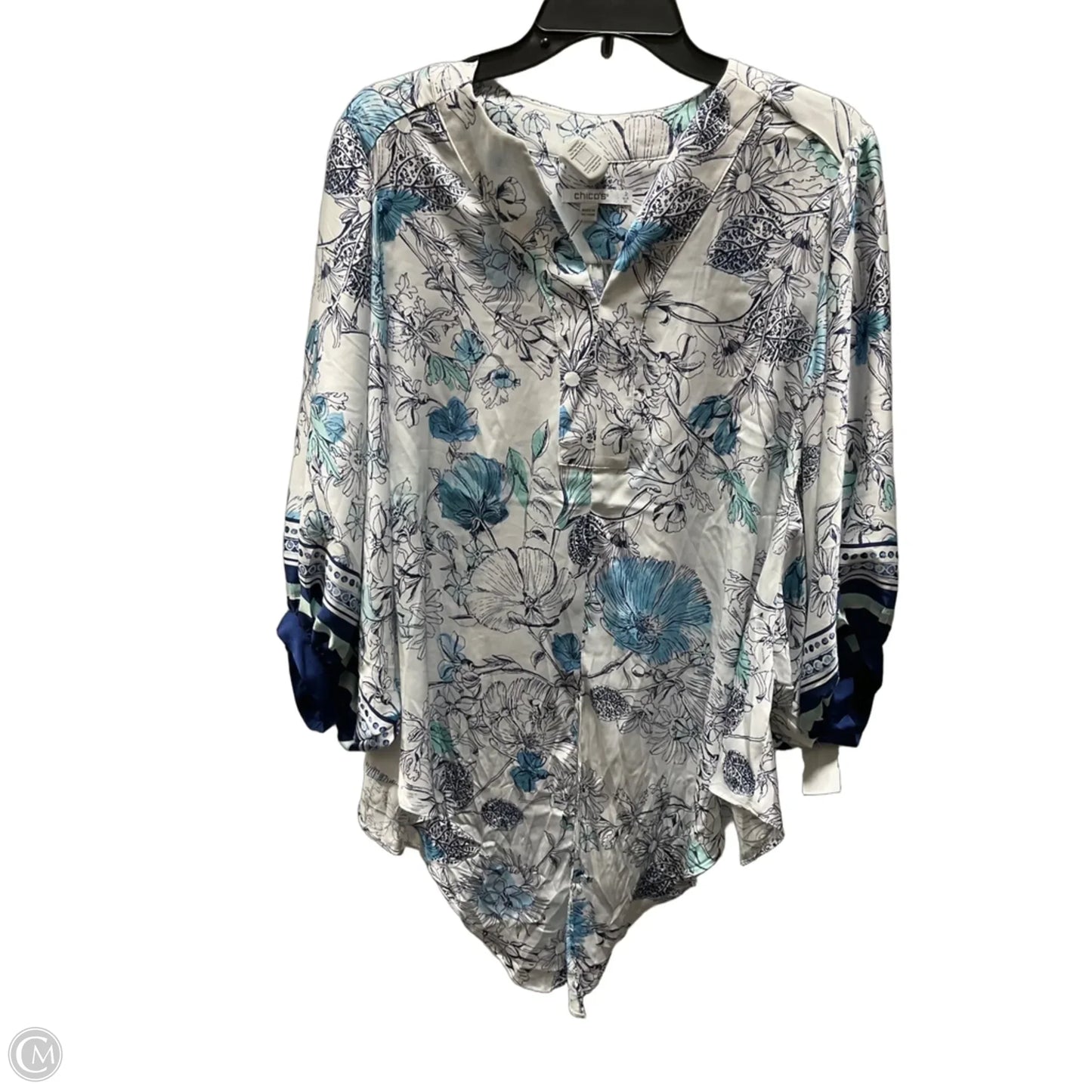 Top Short Sleeve By Chicos In Blue, Size: L