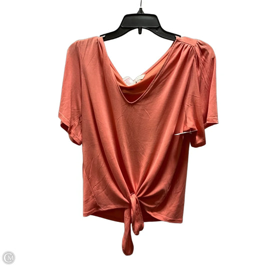 Top Short Sleeve By Lucky Brand In Coral, Size: M
