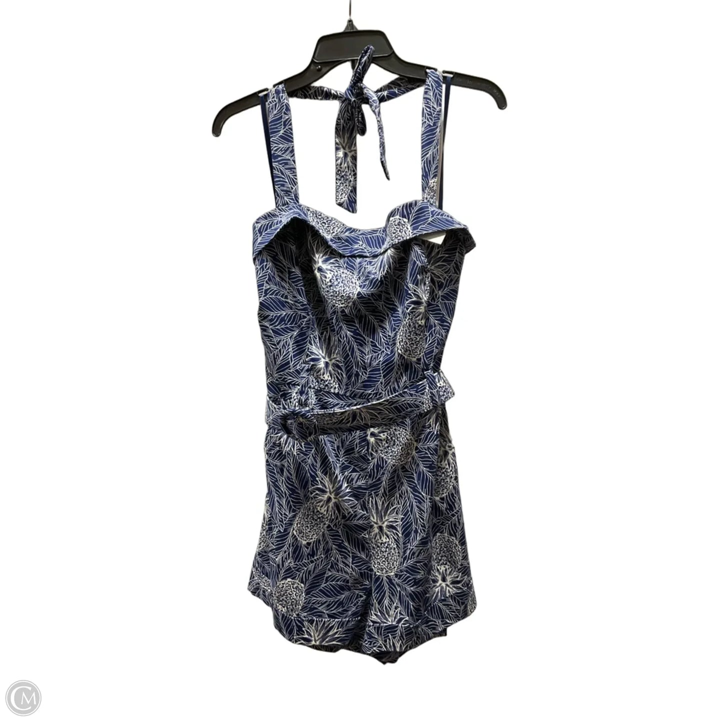 Romper By Cmb In Blue & Cream, Size: Xl