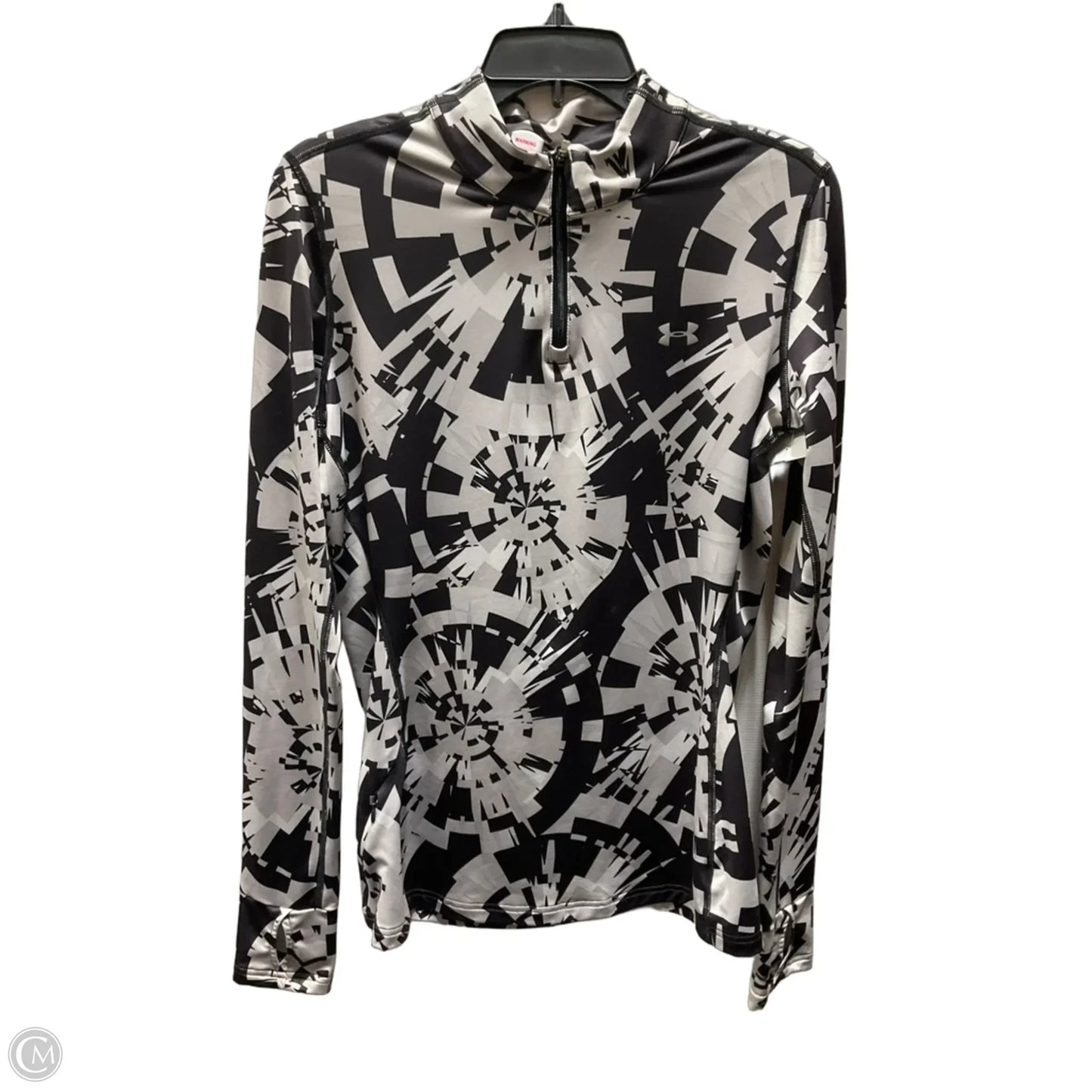 Athletic Top Long Sleeve Collar By Under Armour In Grey, Size: L