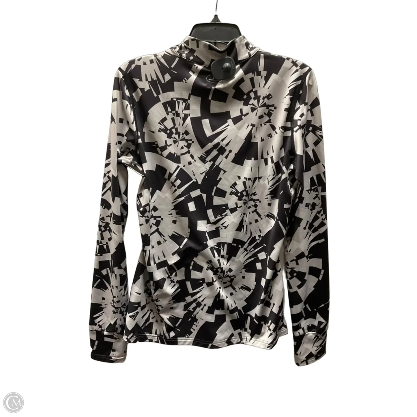 Athletic Top Long Sleeve Collar By Under Armour In Grey, Size: L
