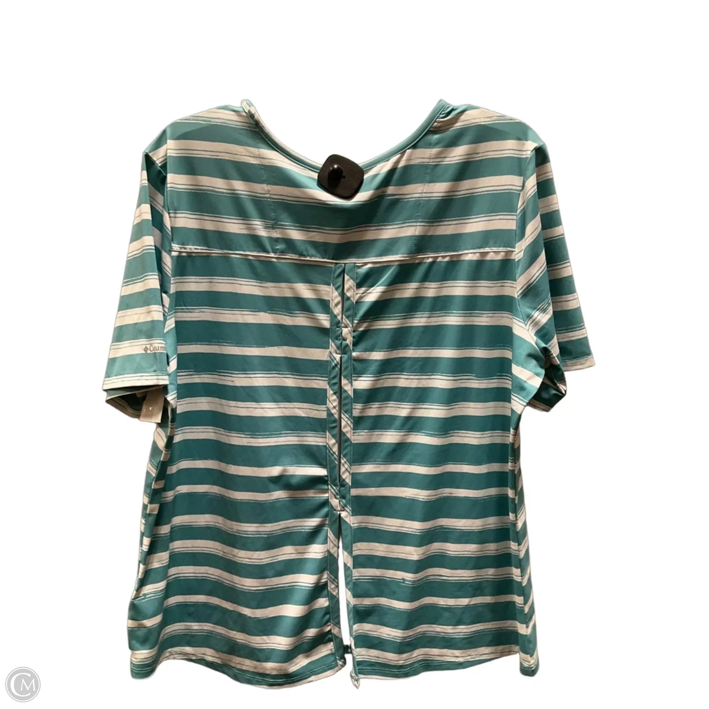 Athletic Top Short Sleeve By Columbia In Striped Pattern, Size: Xl