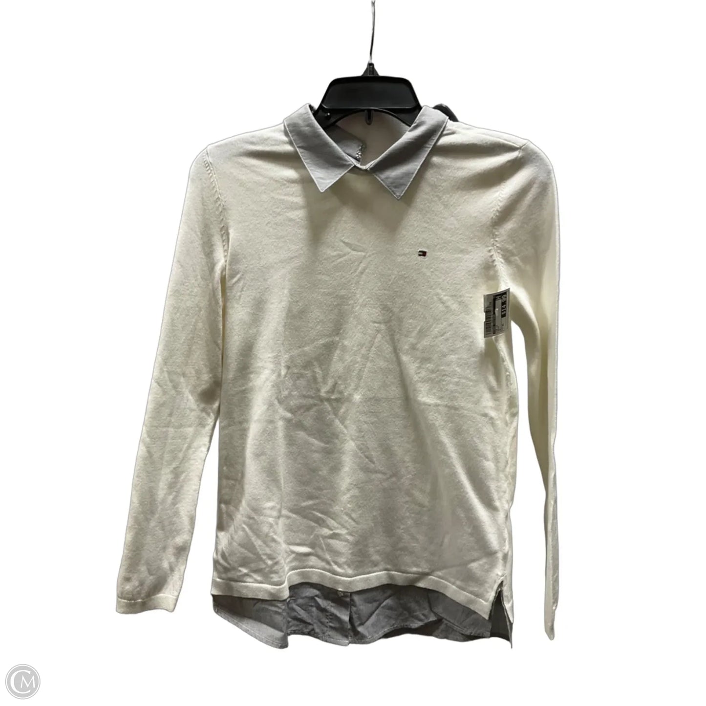 Top Long Sleeve By Tommy Hilfiger In Cream, Size: Xs