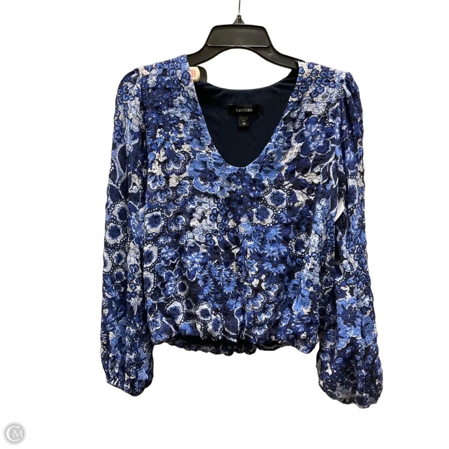 Top Long Sleeve By Karen Kane In Blue, Size: Xs