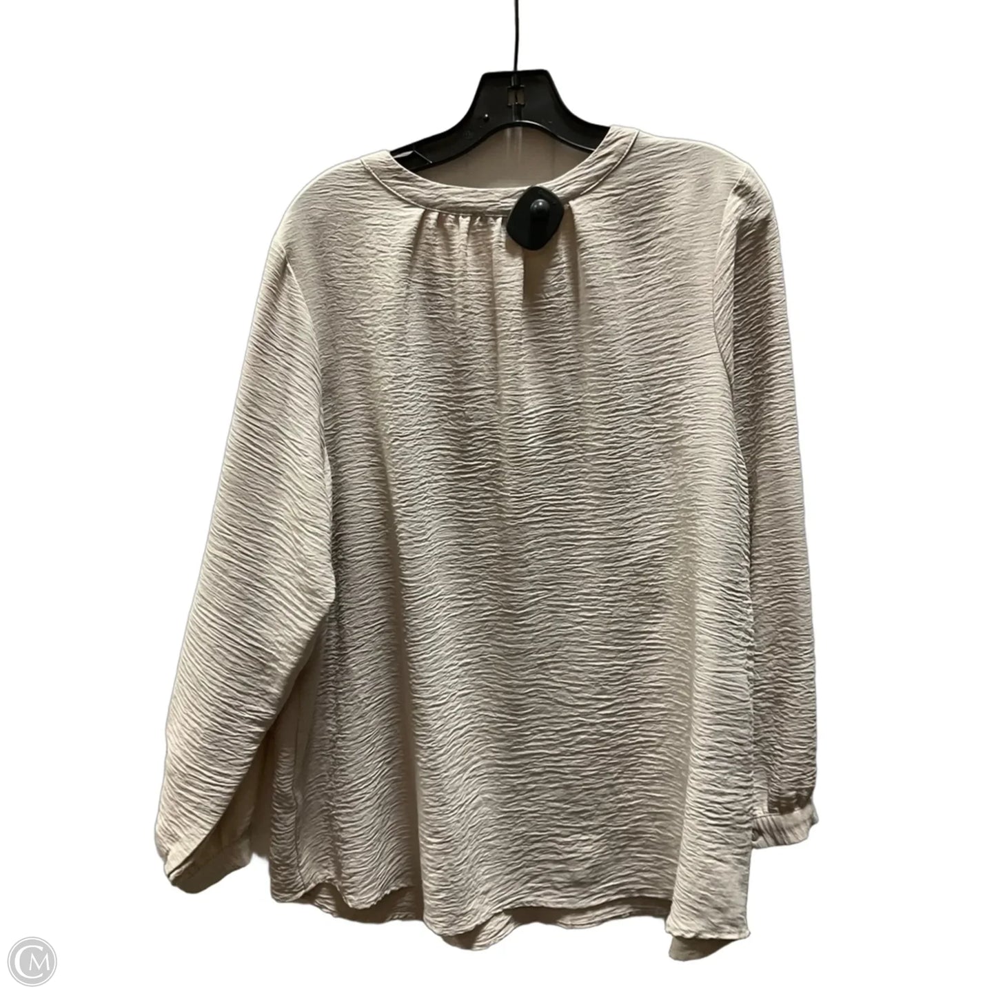 Top Long Sleeve By Adrianna Papell In Beige, Size: 1x