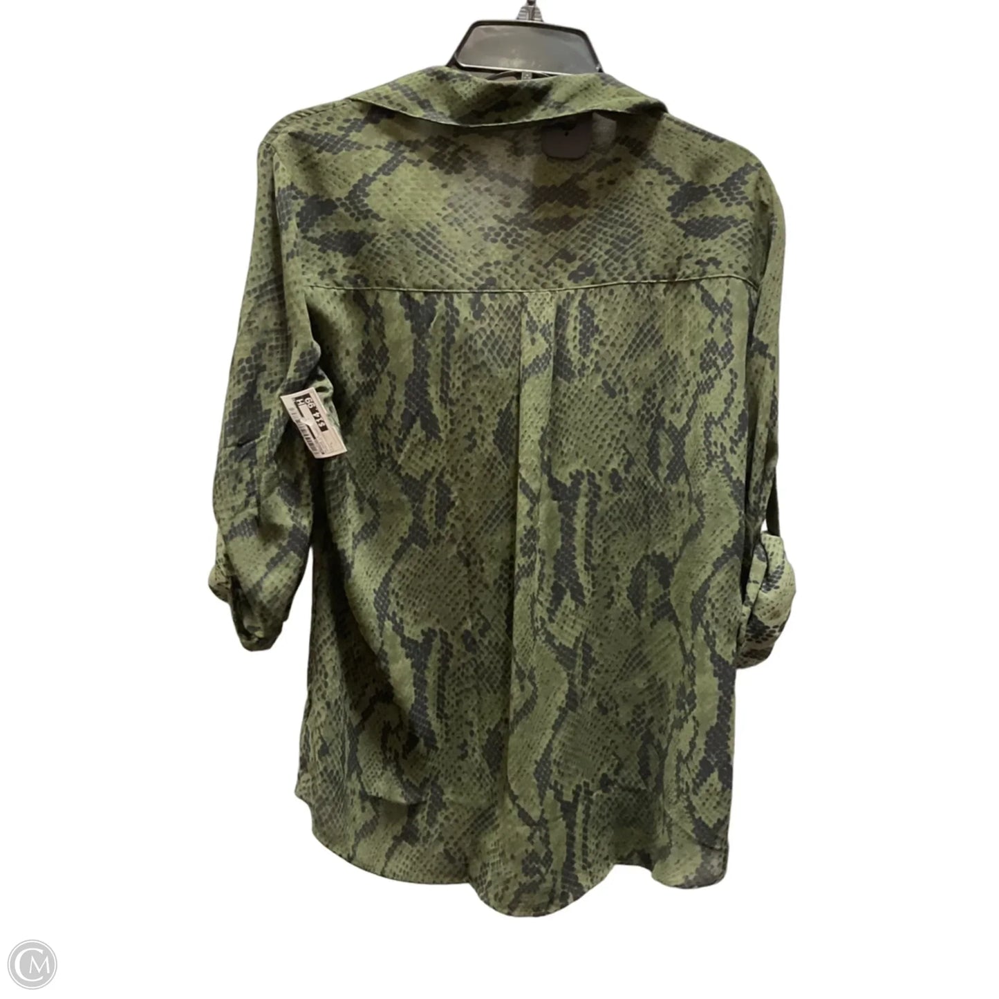 Blouse Long Sleeve By Express In Snakeskin Print, Size: L