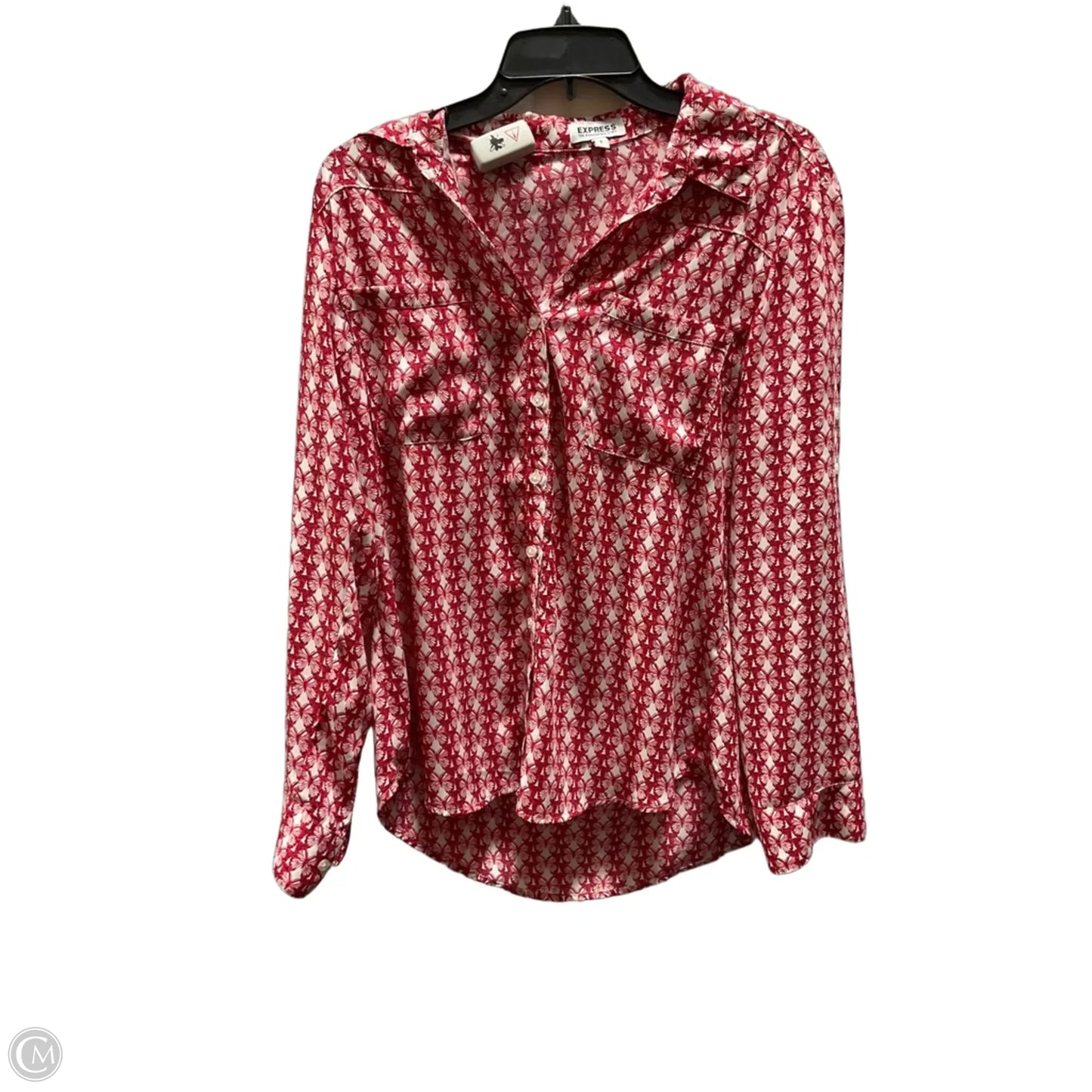 Blouse Long Sleeve By Express In Red, Size: L