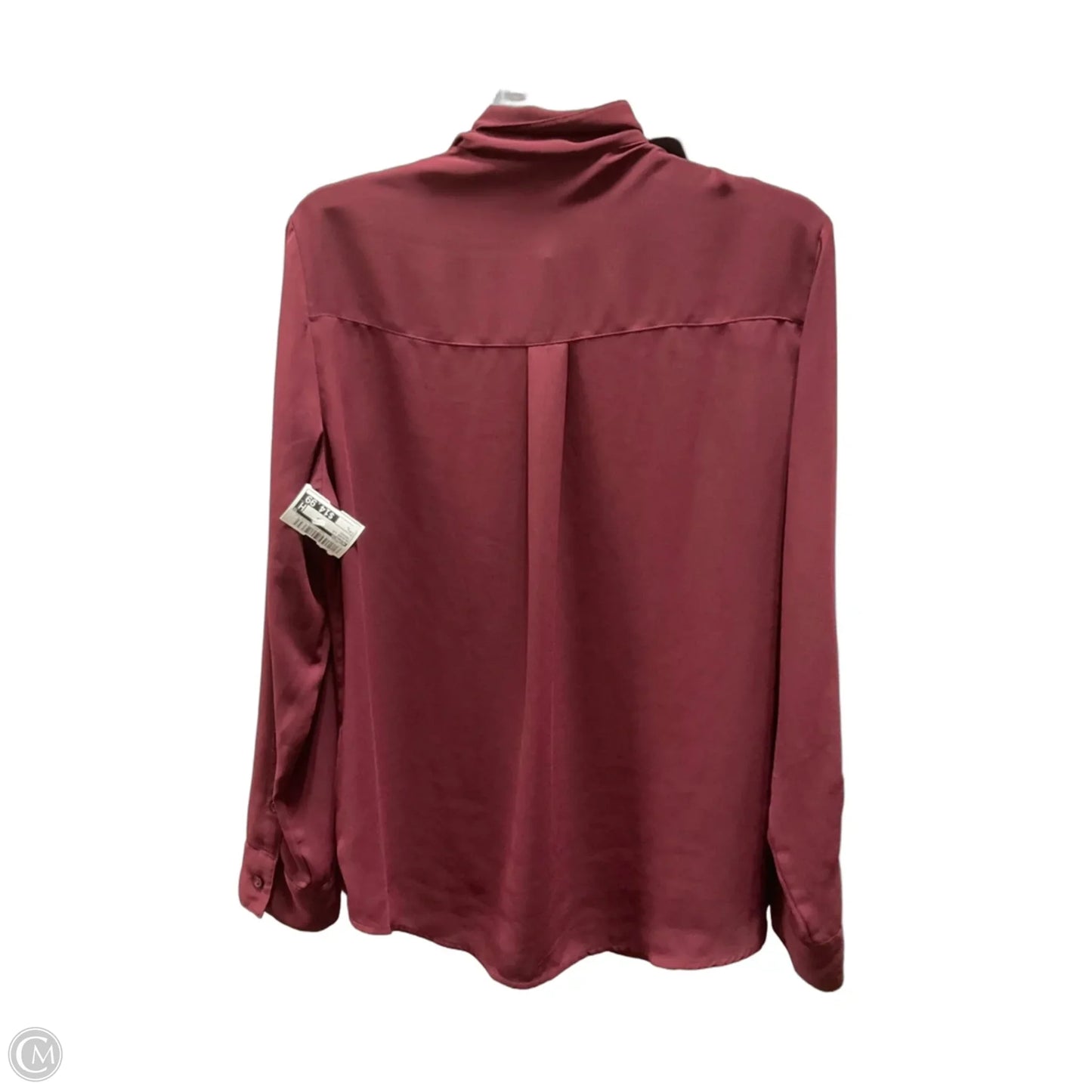 Blouse Long Sleeve By Express In Maroon, Size: L