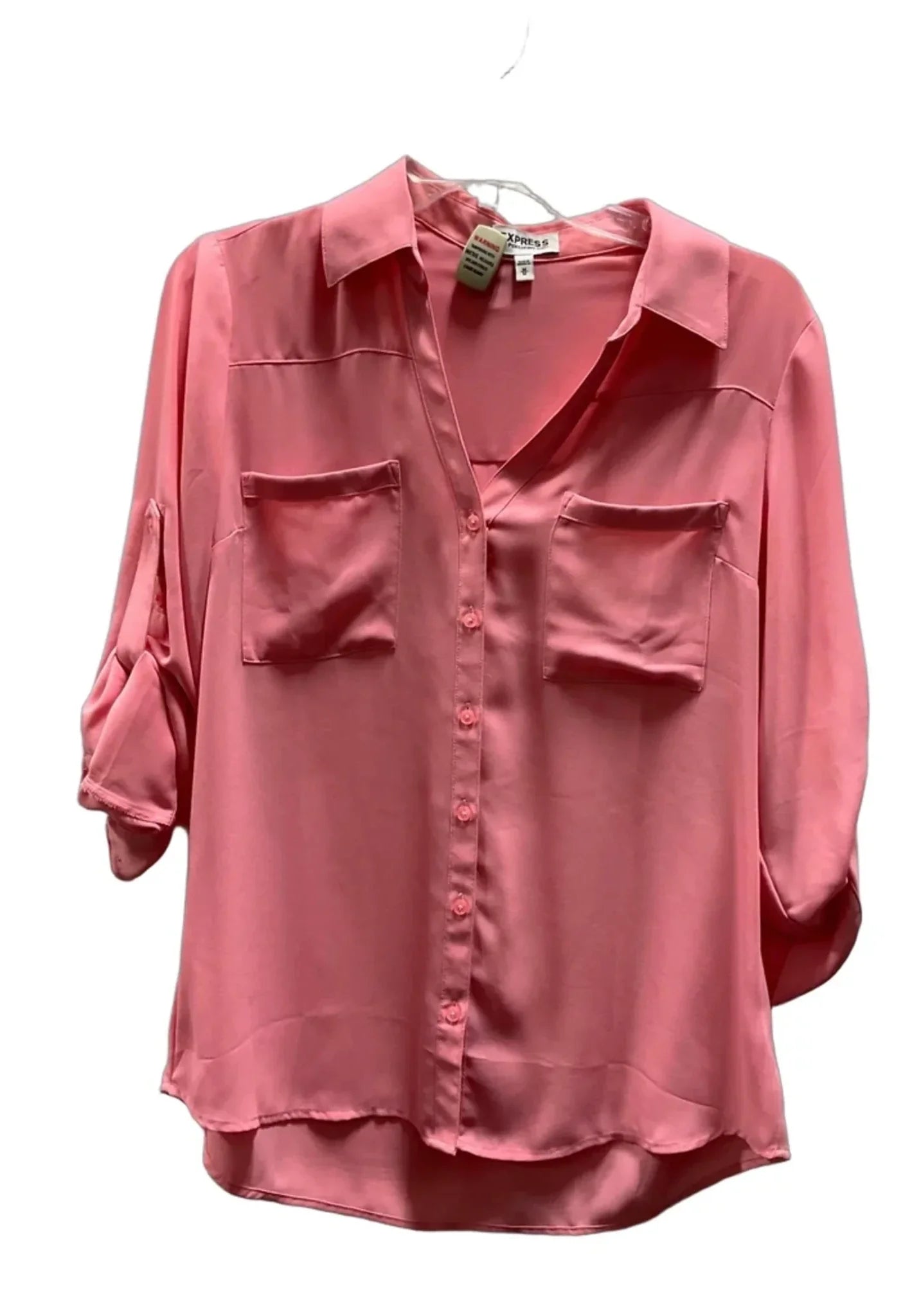 Blouse 3/4 Sleeve By Express In Pink, Size: M