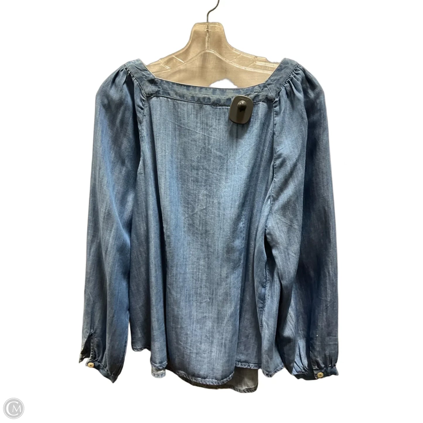 Top Long Sleeve By Talbots In Blue, Size: 1x